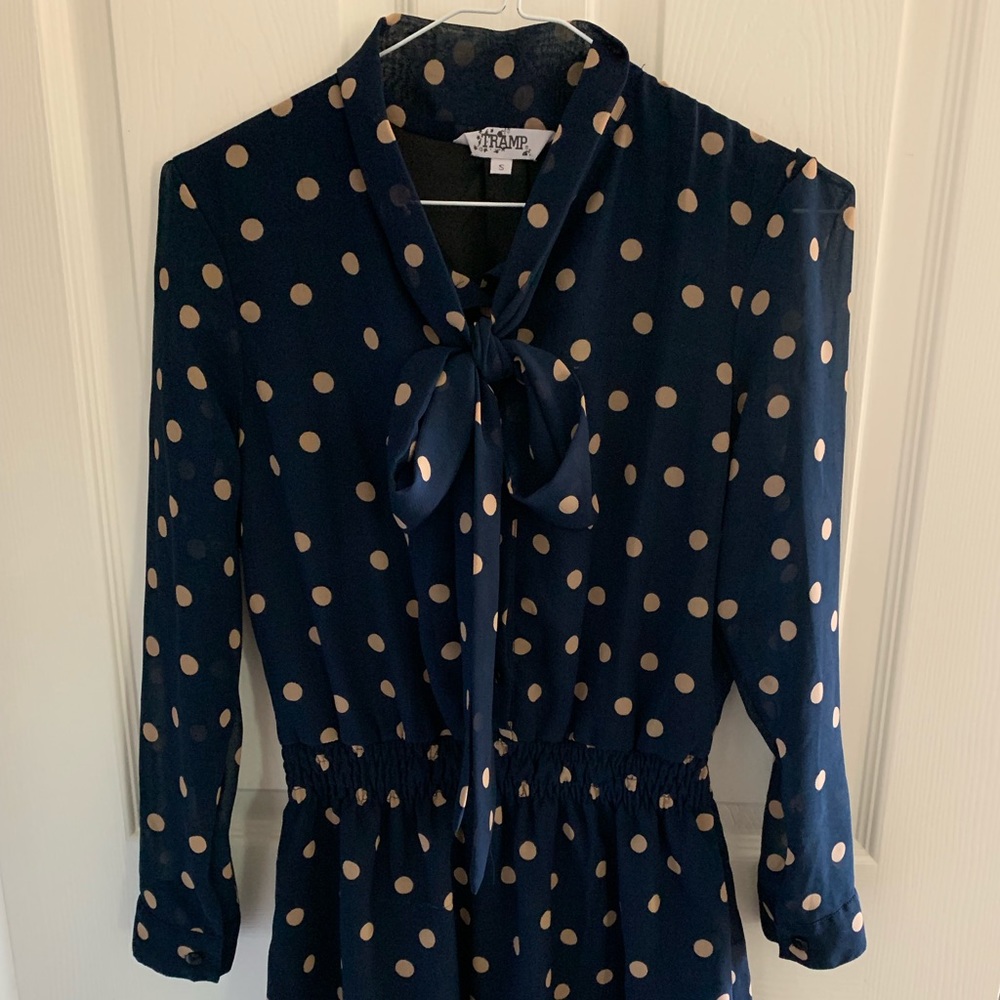 Vintage style Cocktail Polka Dot Dress Sz Sm